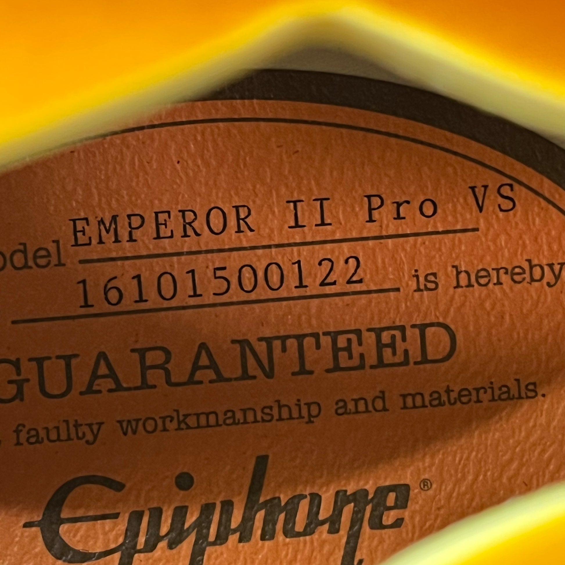 Epiphone Joe Pass Emperor-II Pro VS 2016